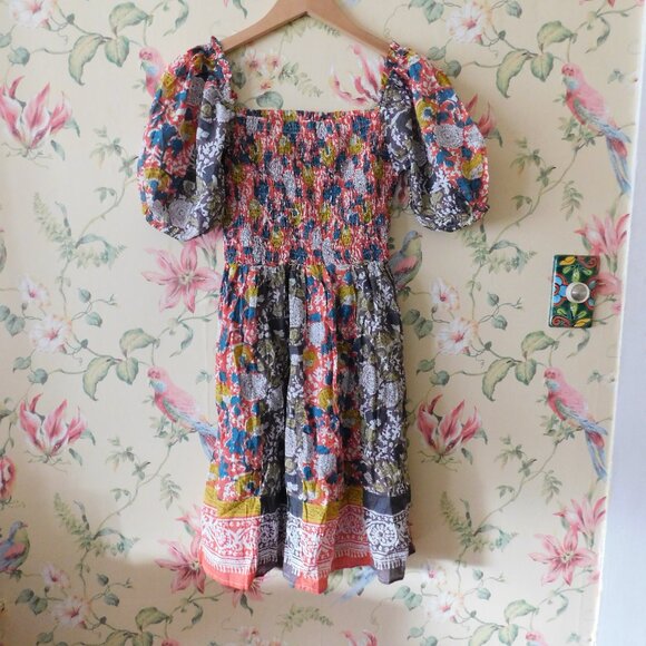 🦔🐾Anthropologie Taria Puff-Sleeved Mini Dress🦔🐾 - Picture 7 of 15